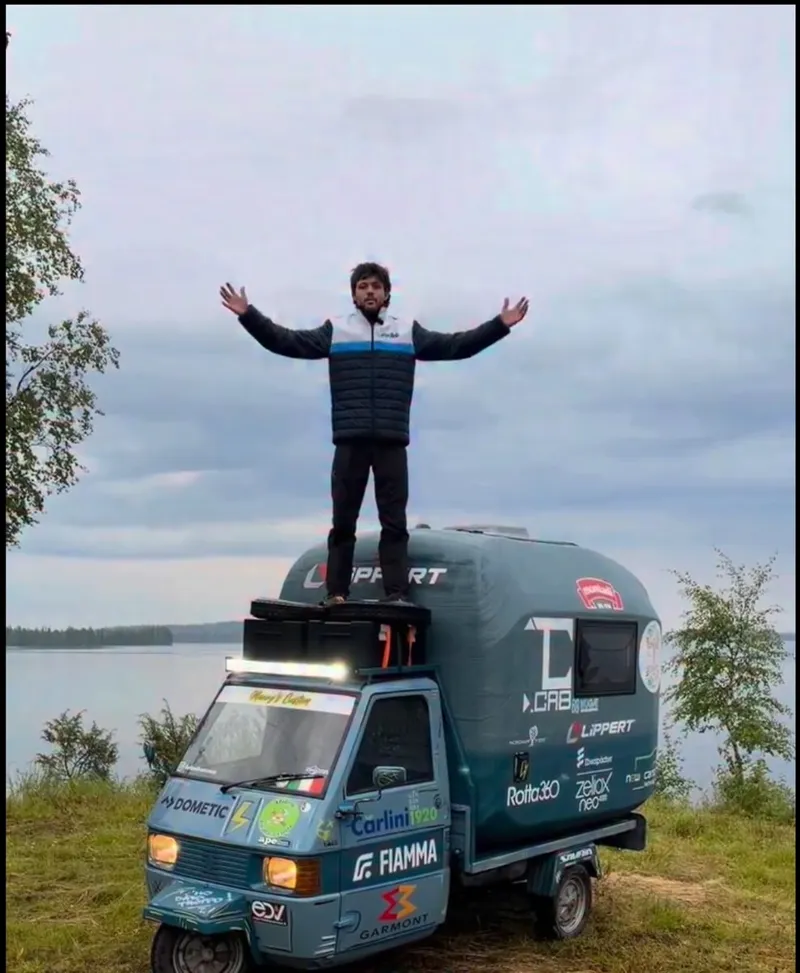 The Piaggio Ape with the CoreLight3D® module at Nordkapp