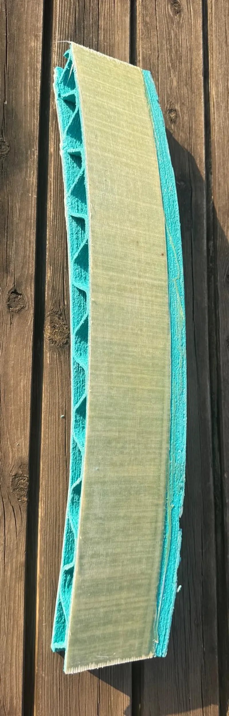The fibreglass skin laminated onto the CoreLight3D® printed core