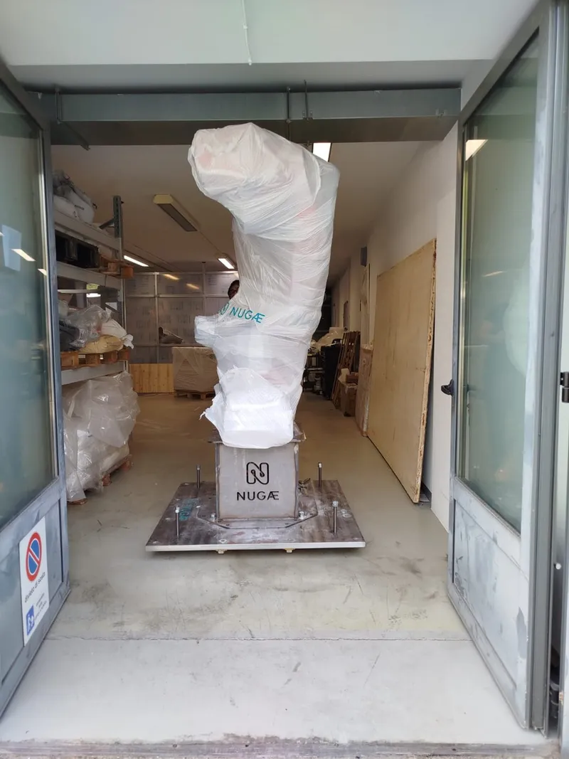 The NUGAE robot in its cell, ready for commissioning