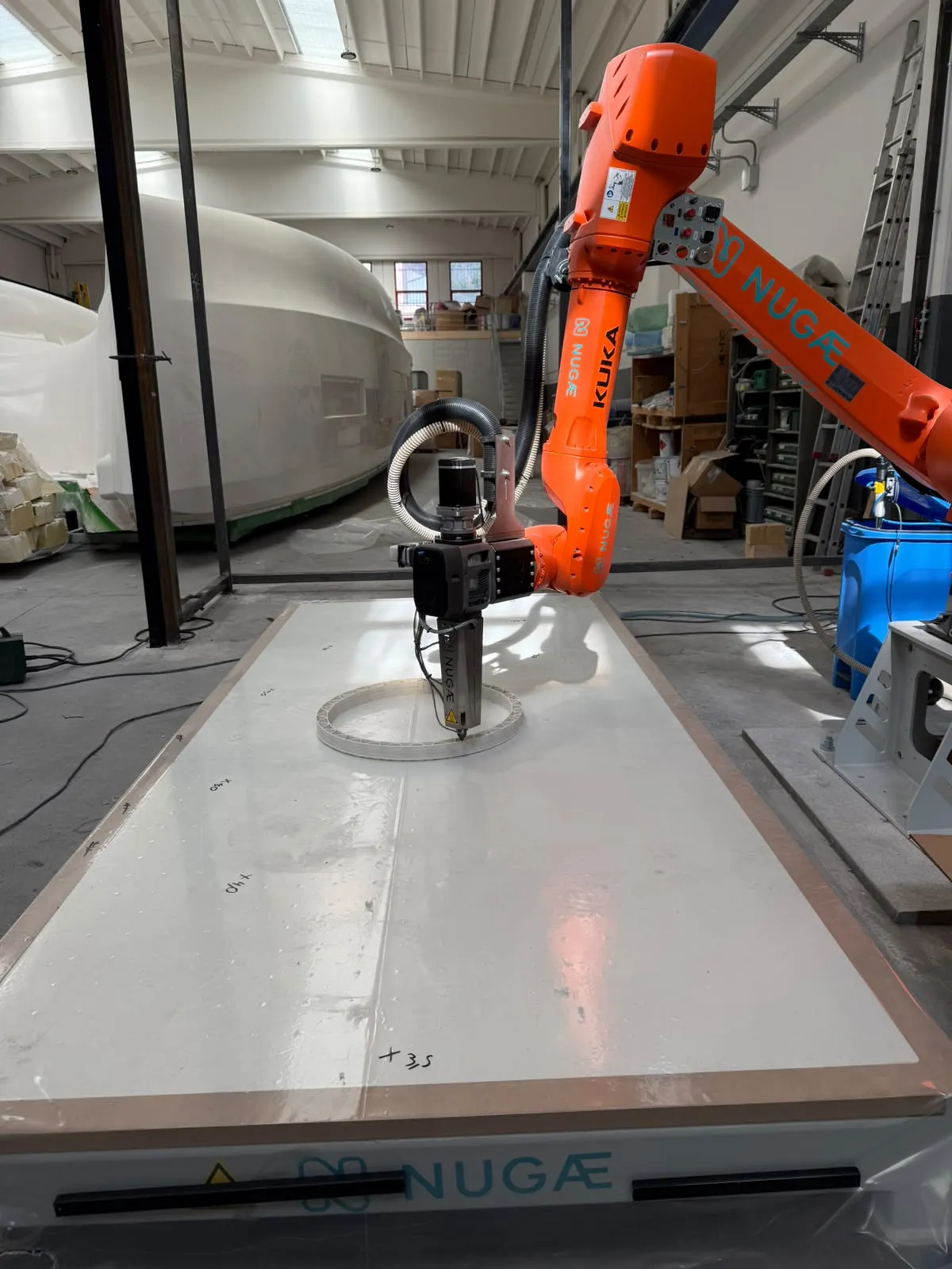 NU-Print system in a shipyard, front view